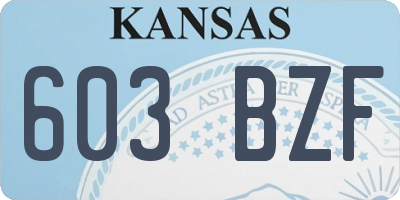 KS license plate 603BZF