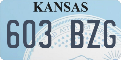 KS license plate 603BZG