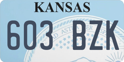 KS license plate 603BZK