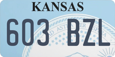 KS license plate 603BZL