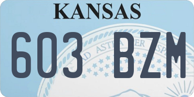 KS license plate 603BZM