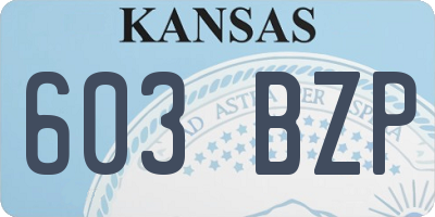 KS license plate 603BZP