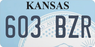 KS license plate 603BZR