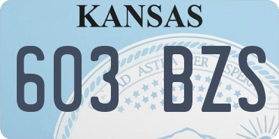 KS license plate 603BZS
