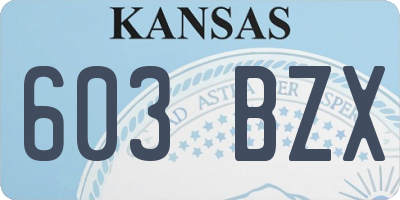 KS license plate 603BZX