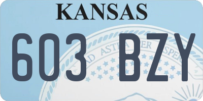 KS license plate 603BZY