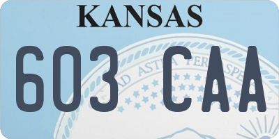 KS license plate 603CAA