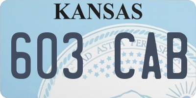 KS license plate 603CAB