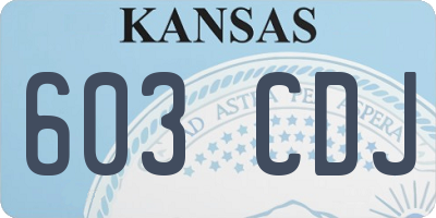 KS license plate 603CDJ