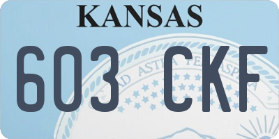 KS license plate 603CKF