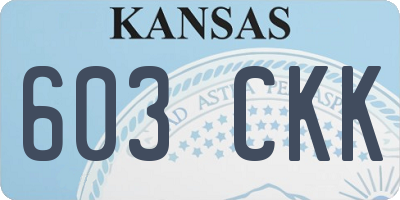 KS license plate 603CKK