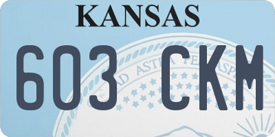 KS license plate 603CKM