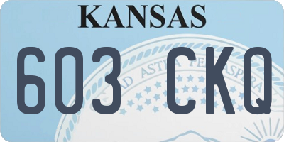 KS license plate 603CKQ