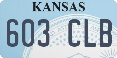 KS license plate 603CLB