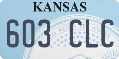 KS license plate 603CLC