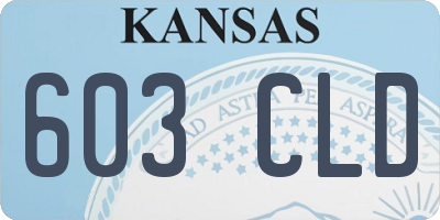 KS license plate 603CLD