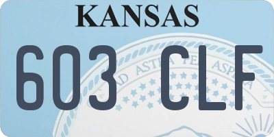 KS license plate 603CLF