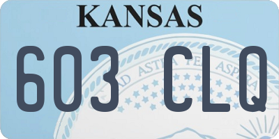 KS license plate 603CLQ