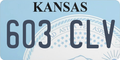 KS license plate 603CLV