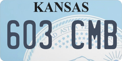 KS license plate 603CMB