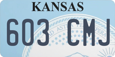 KS license plate 603CMJ