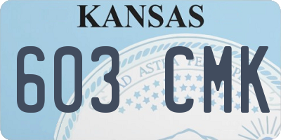 KS license plate 603CMK