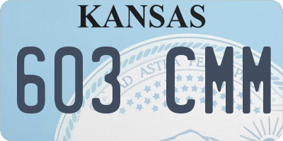 KS license plate 603CMM
