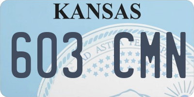 KS license plate 603CMN
