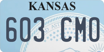 KS license plate 603CMO