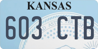 KS license plate 603CTB