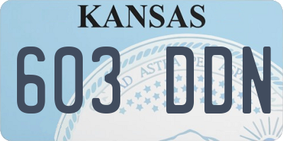 KS license plate 603DDN