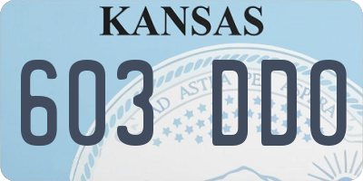KS license plate 603DDO