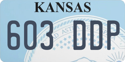KS license plate 603DDP