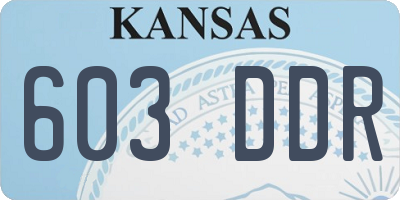 KS license plate 603DDR