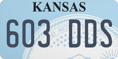 KS license plate 603DDS