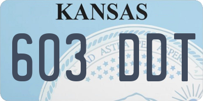 KS license plate 603DDT
