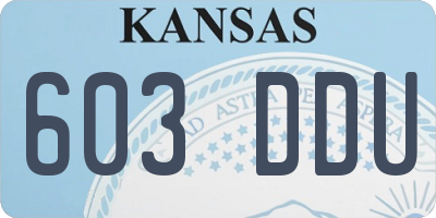 KS license plate 603DDU