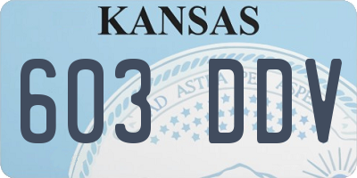 KS license plate 603DDV