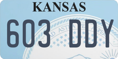 KS license plate 603DDY