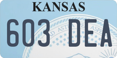 KS license plate 603DEA