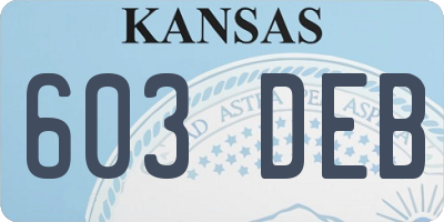KS license plate 603DEB