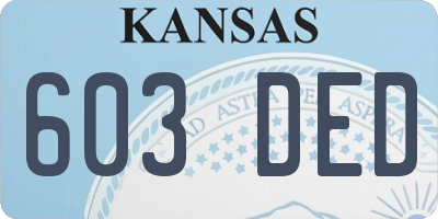 KS license plate 603DED