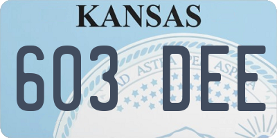 KS license plate 603DEE
