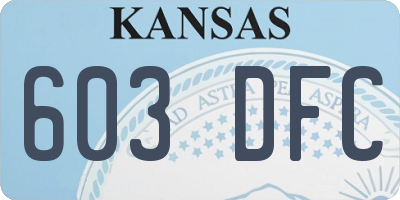 KS license plate 603DFC