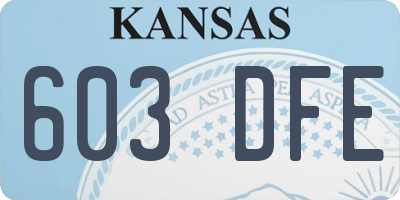 KS license plate 603DFE