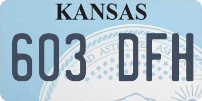 KS license plate 603DFH