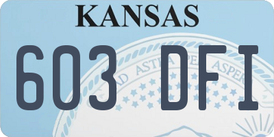 KS license plate 603DFI