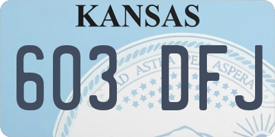 KS license plate 603DFJ
