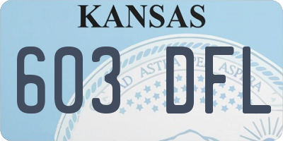 KS license plate 603DFL