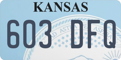 KS license plate 603DFQ